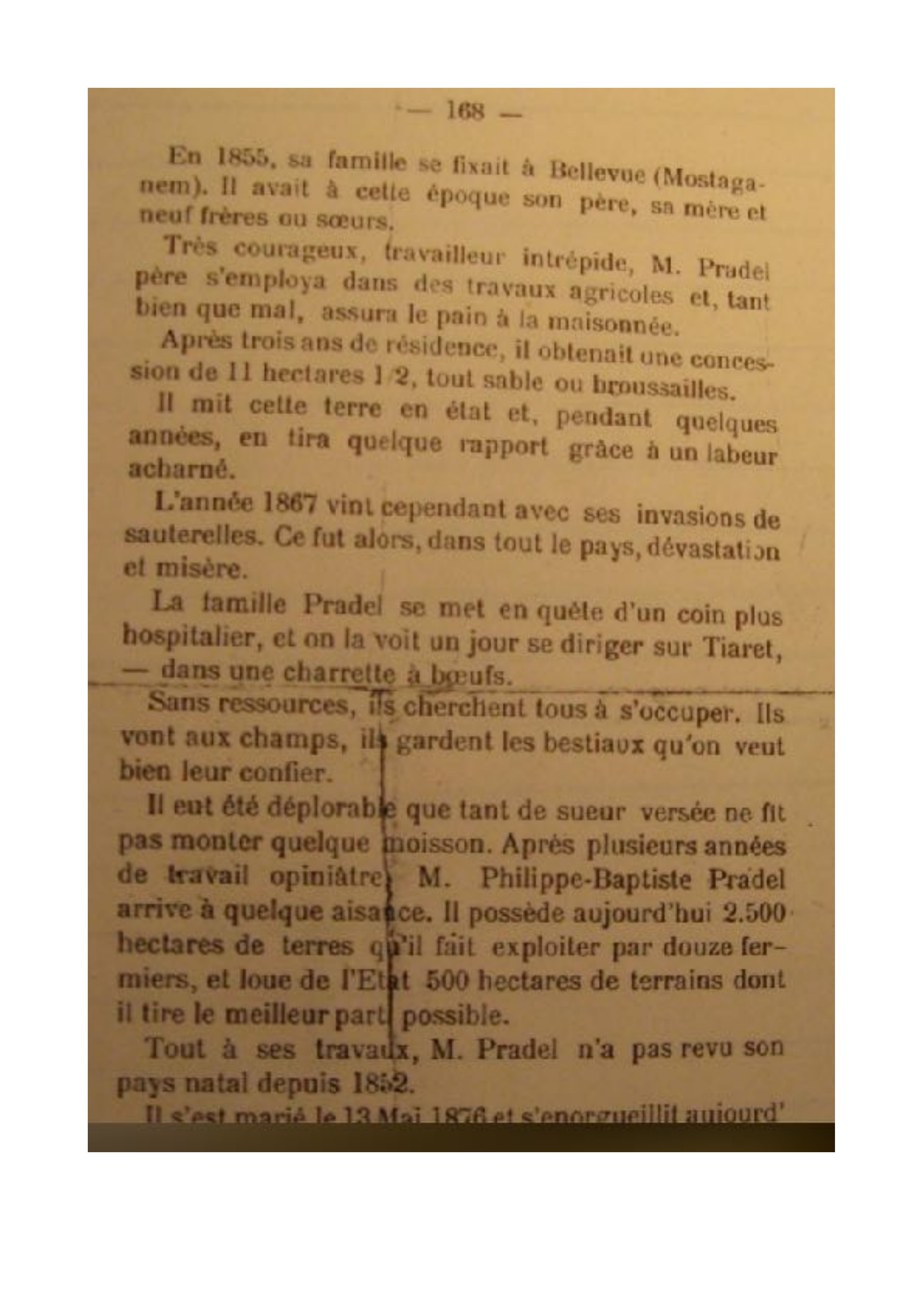 Notice biographique imprimée sur Philippe-Baptiste Pradel