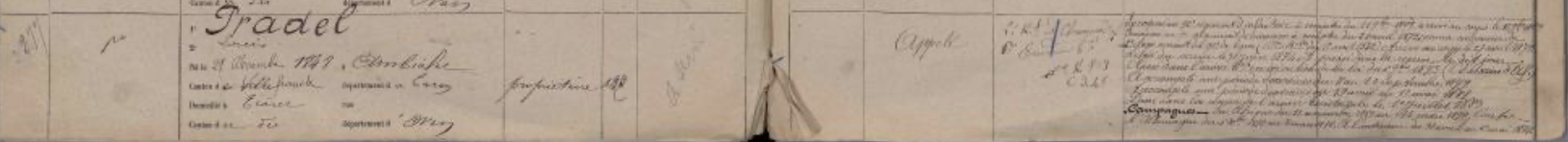 Registre matricule de Louis I Pradel, classe 1868, matricule 277.