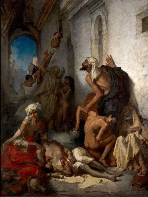 Scène de famine ou d’épidémie. Les années 1866-1868 virent une invasion de sauterelles, la sécheresse, puis une famine qui tua près d’un d