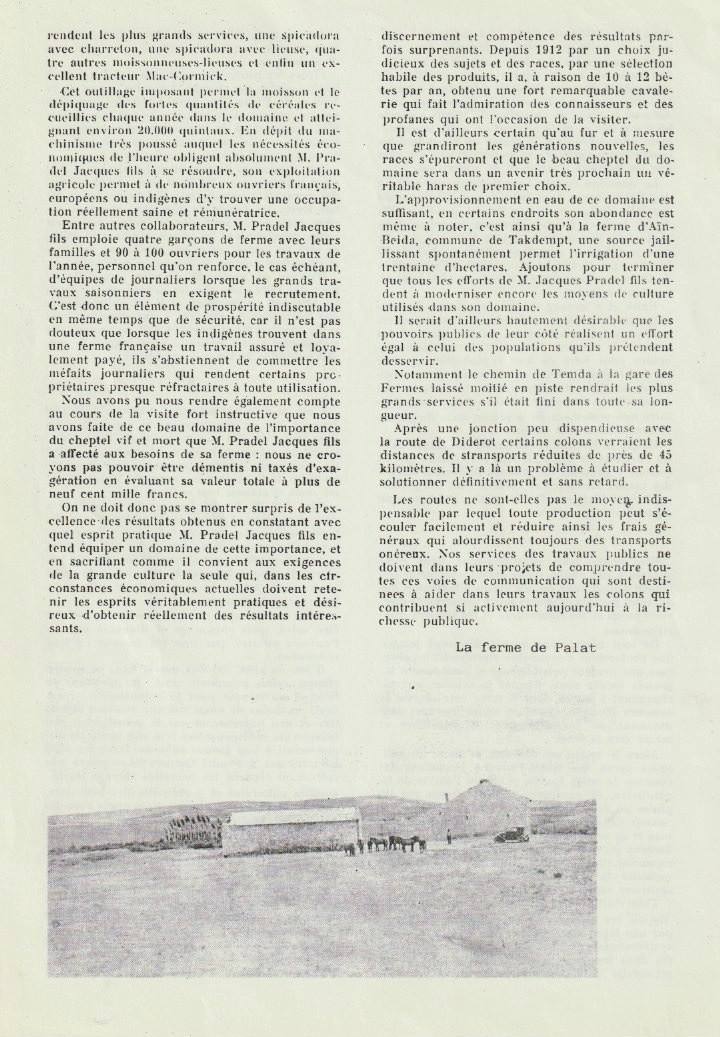 Le domaine de Jacques II, fin : « La Ferme de Palat », avec une vue générale de la ferme sur le plateau.
