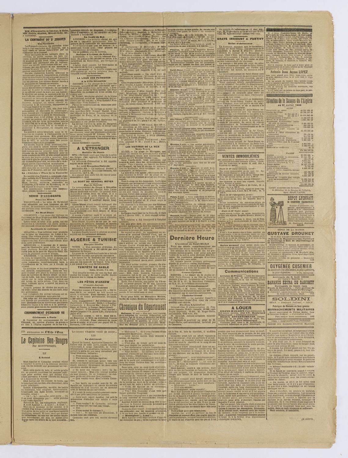 L&rsquo;Écho d&rsquo;Oran, 18 mai 1903 : « Pigeons voyageurs. — M. Pradel, maire de Sidi-Chami, a remis à M. Bréman un pigeon qu&rsquo;il a retiré... » En 1903, un Prad