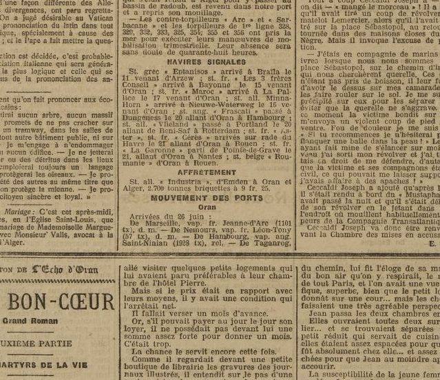 Gros plan : le même couple rentre le 26 juin 1911 au matin. Six semaines en France.