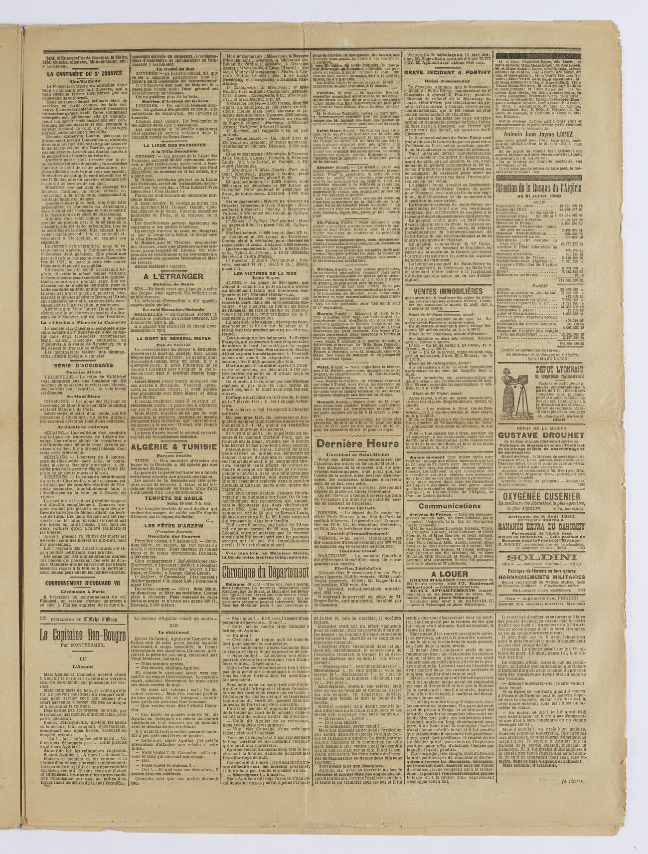 Fac-similé de L’Écho d’Oran, 18 mai 1903